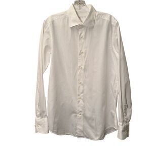 Camiceria Poselli Milano Men's Italian Cotton White Button Down Shirt Size 16/41